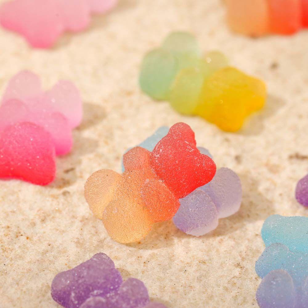 Phụ Kiện Trang Trí Móng Tay Nghệ Thuật Hình Gấu Hoạt Hình 3D Bằng Resin Màu Gradient Thời Trang