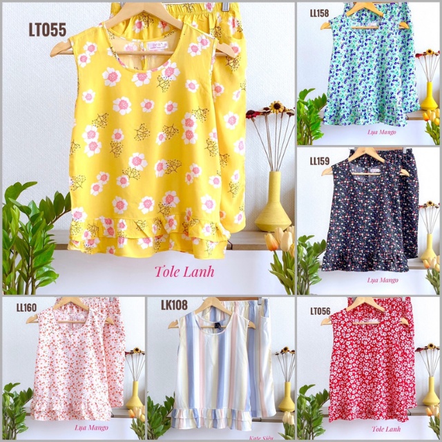 [CÓ CLIP] Đồ Bộ Nữ Mặc Nhà LUCKY Lửng 2 Tầng Xinh Xắn Vải Mềm Mát