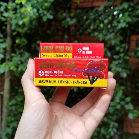 [Mã COS1904 giảm 8% đơn 300K] Serum chấm mụn – Thâm – Trắng da LINH CHI ĐỎ