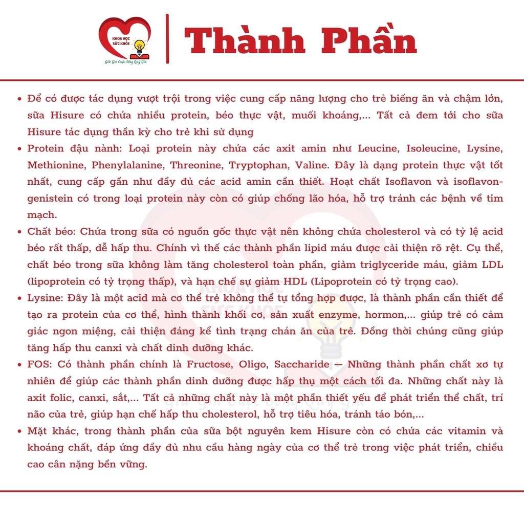 Sữa Hisure 400G - Sữa Dinh Dưỡng Hỗ Trợ Tăng Cường Tiêu Hóa Và Hấp Thu khoahocsuckhoe