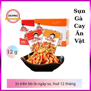 Sụn Gà Cay Tứ Xuyên, 12G, Hsd 12 Tháng- Đồ Ăn Vặt Trung Quốc Siêu Ngon.