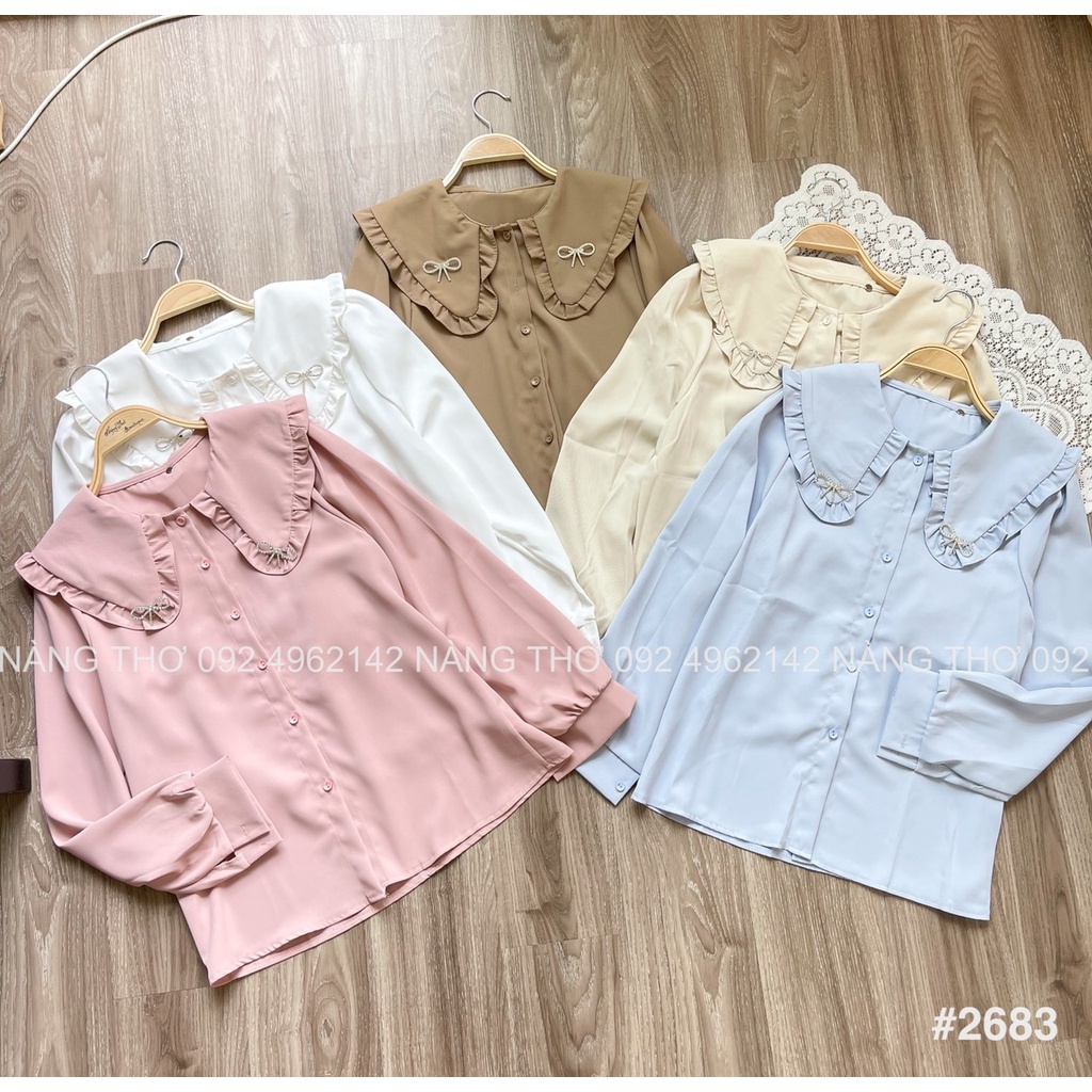Áo sơ mi cổ bèo Ulzzang 5 màu, tiểu thư, siêu xinh  2683