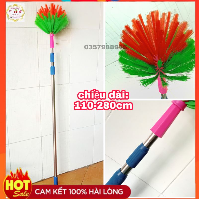 Cây chổi quét mạng nhện, trần nhà - Sào quét mạng nhện dài từ 110cm-280cm