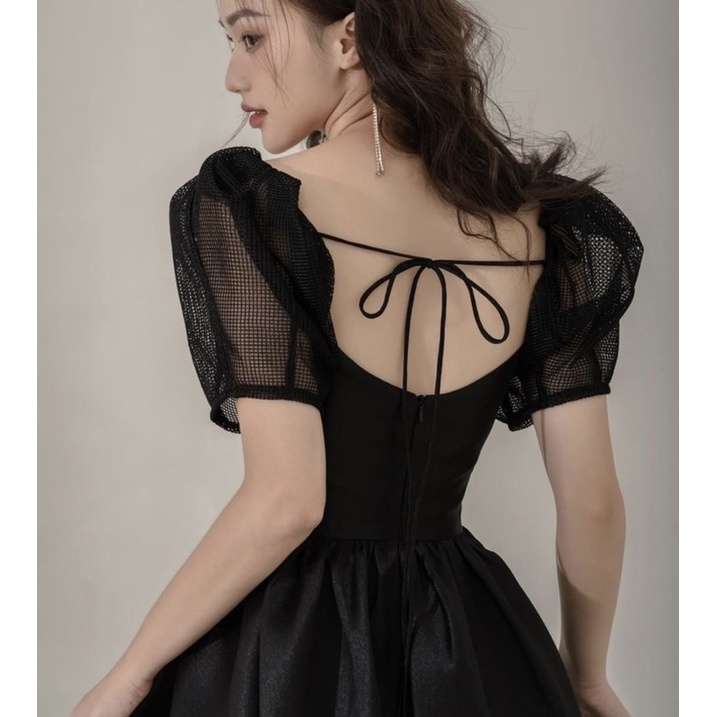 Đ62- Đầm bí tay lưới