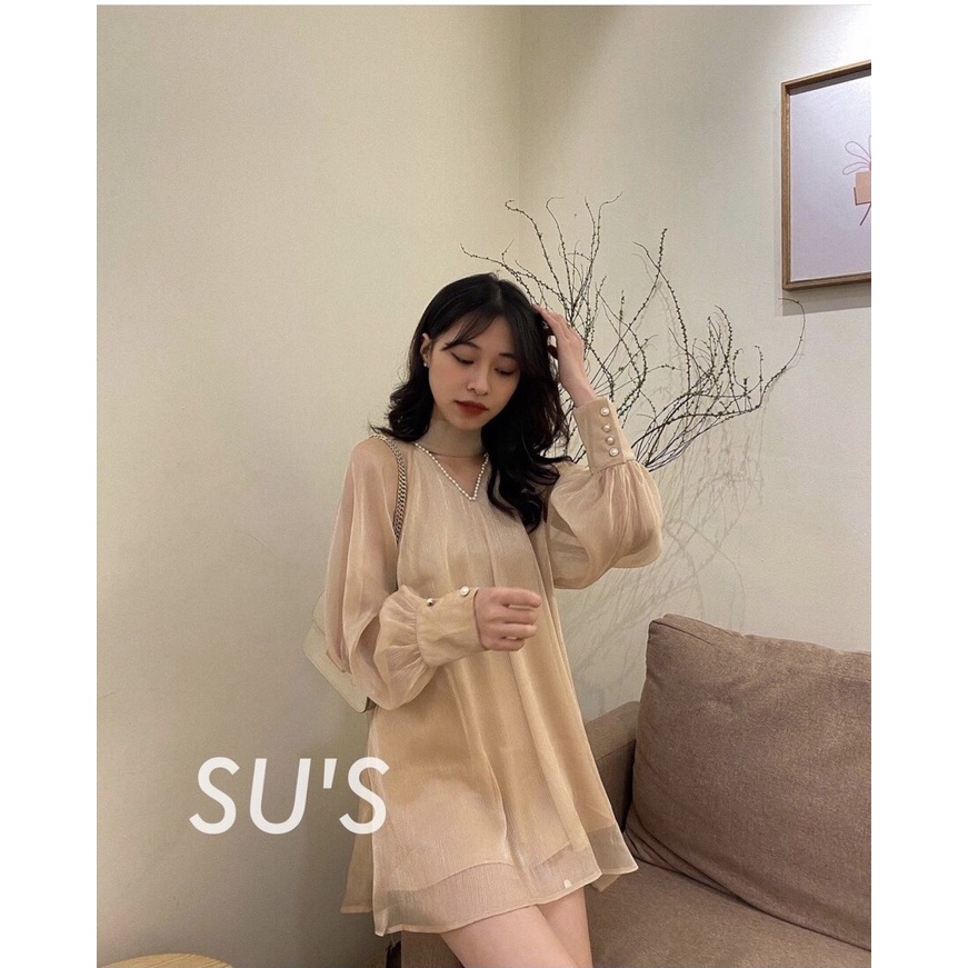 Áo sơ mi tơ đũi tay phồng siêu hót. Đủ màu cho chị em chon Xanh, Hồng, Trắng, Be, Nâu. ZADOLA FASHION