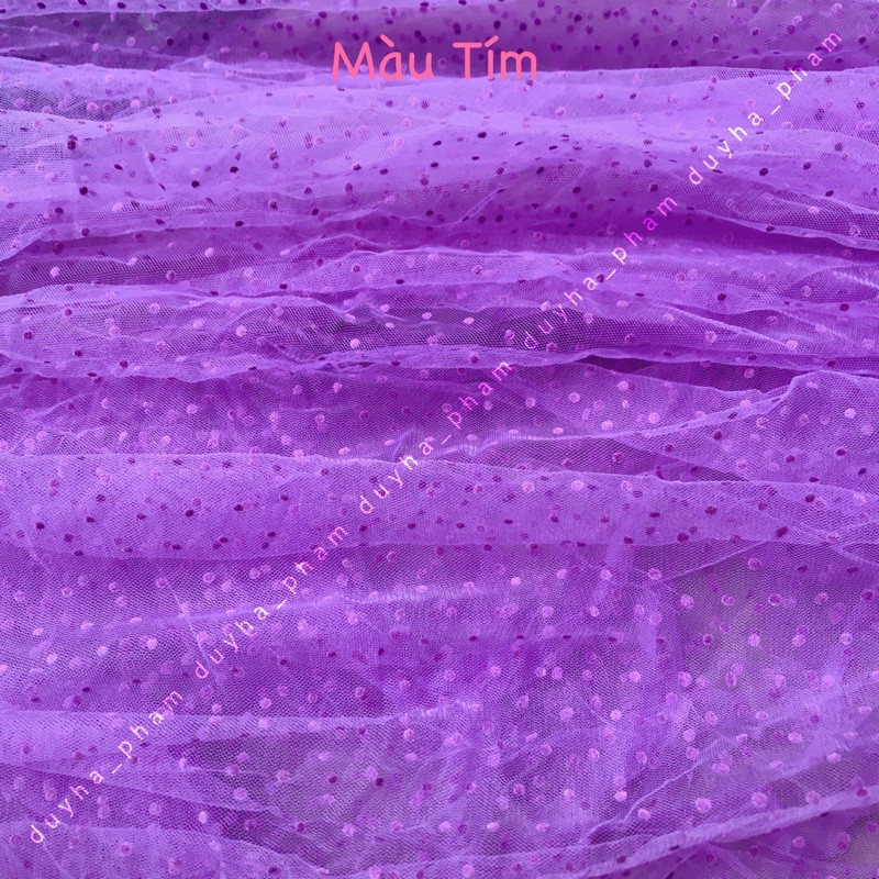 •HÌNH THẬT• VẢI LƯỚI CHẤM BI NHỎ XINH XẮN