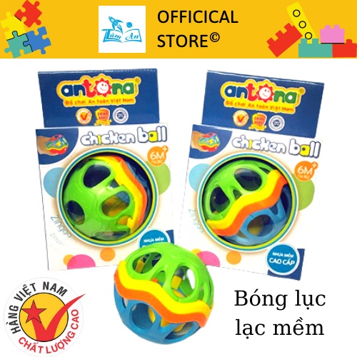 Quả Bóng Đồ Chơi Lục Lạc/Xúc Xắc Bằng Nhựa Mềm Cho Bé Từ 6 Tháng Tuổi - Chicken Ball ANTONA