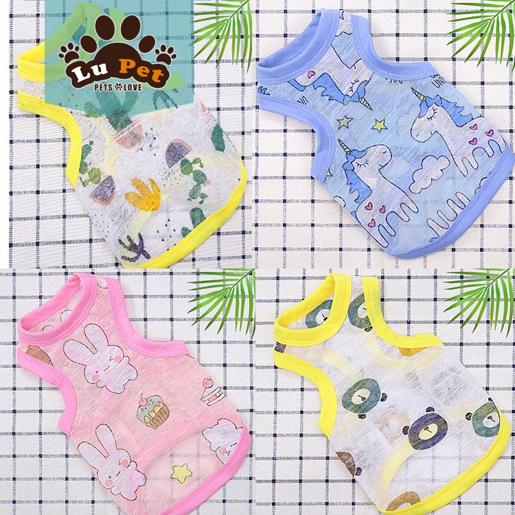 Áo 3 lỗ chó mèo dạng lưới mát mẻ LUPETVN