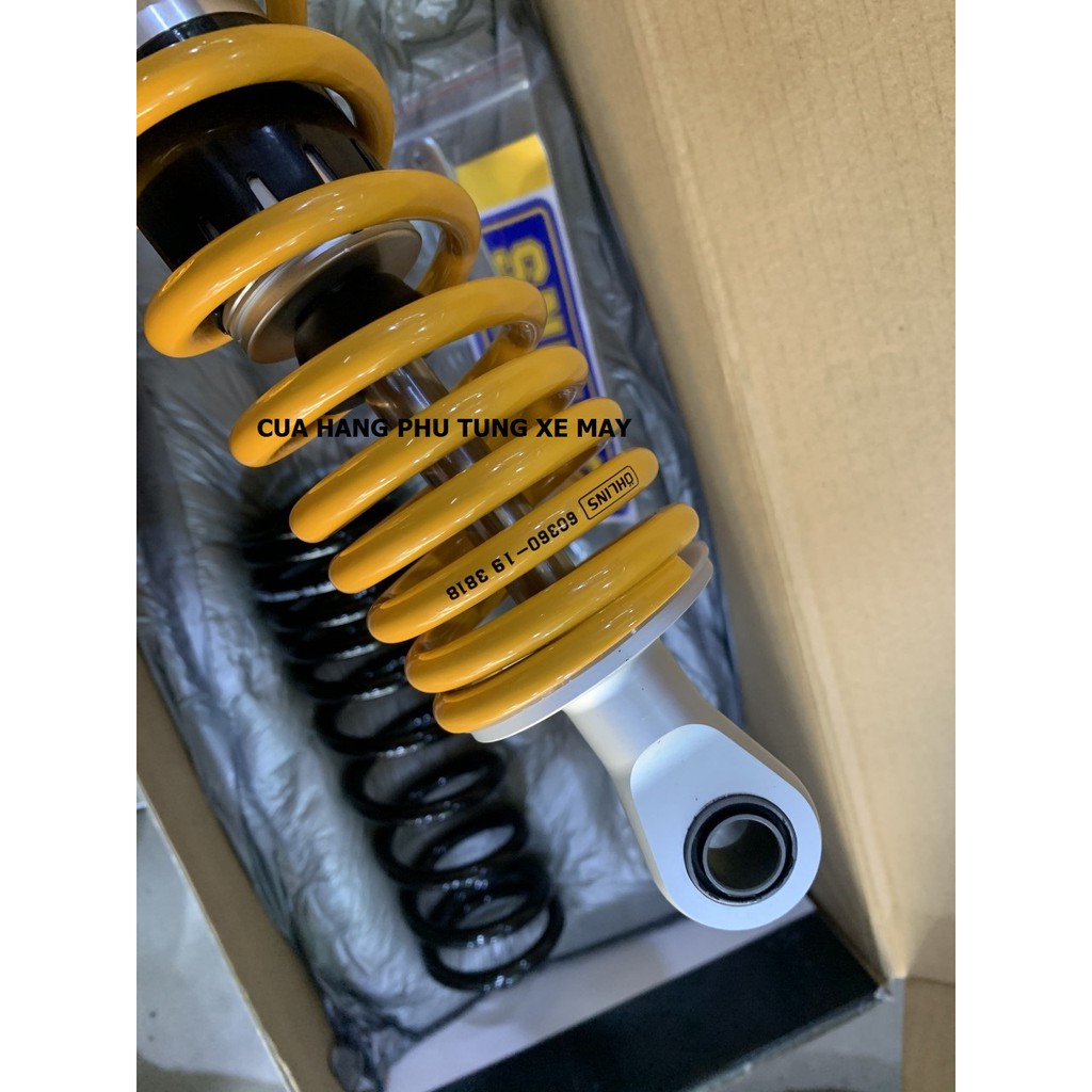 Phuộc OHLINS gắn VARIO BÌNH DẦU DƯỚI - tặng kèm lò xo phuộc màu đen như hình