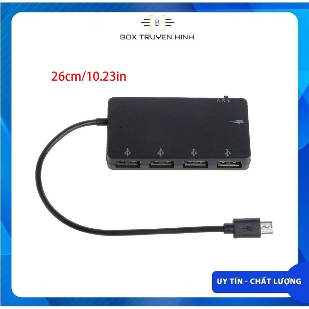 Hub Chuyển Đổi 4 Cổng Micro Usb Otg Cho Android box, Điện Thoại Và Máy Tính Bảng Android / Windows, dùng tốt cho Box Onn
