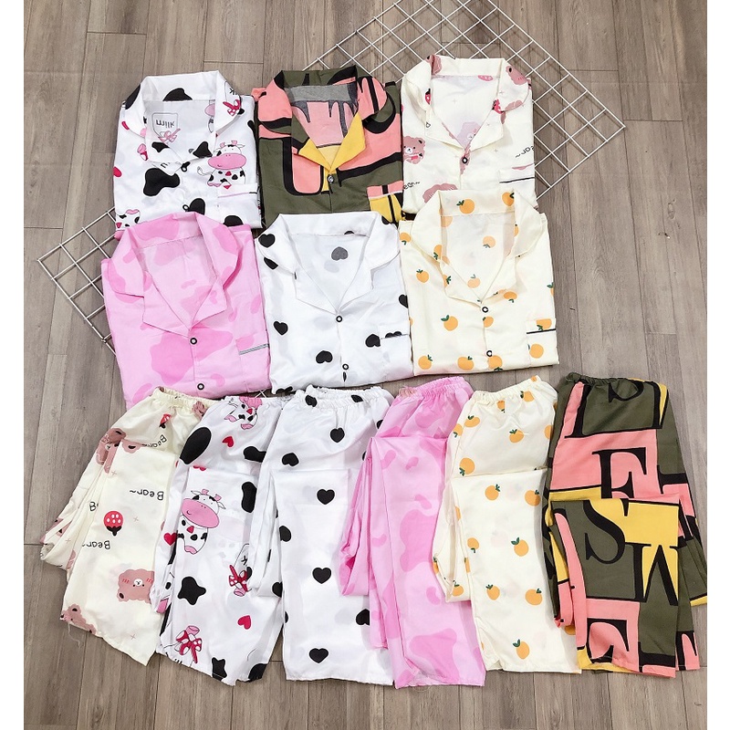 Bộ Pyjama nữ bộ mặc nhà cho nữ cộc tay quần dài có 6 mẫu KMH03 | BigBuy360 - bigbuy360.vn