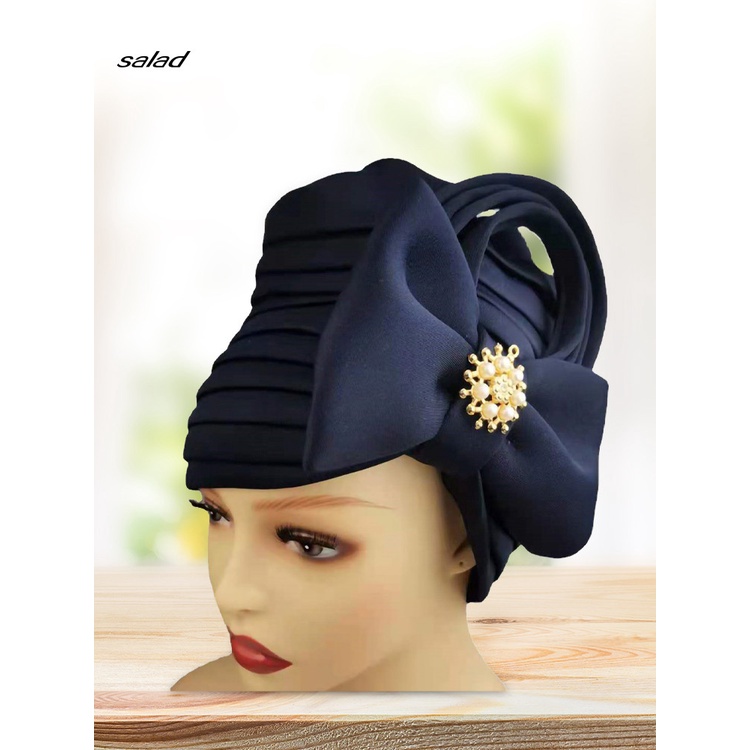 Mũ Turban Vải Satin Màu Trơn Thoải Mái Dùng Hàng Ngày