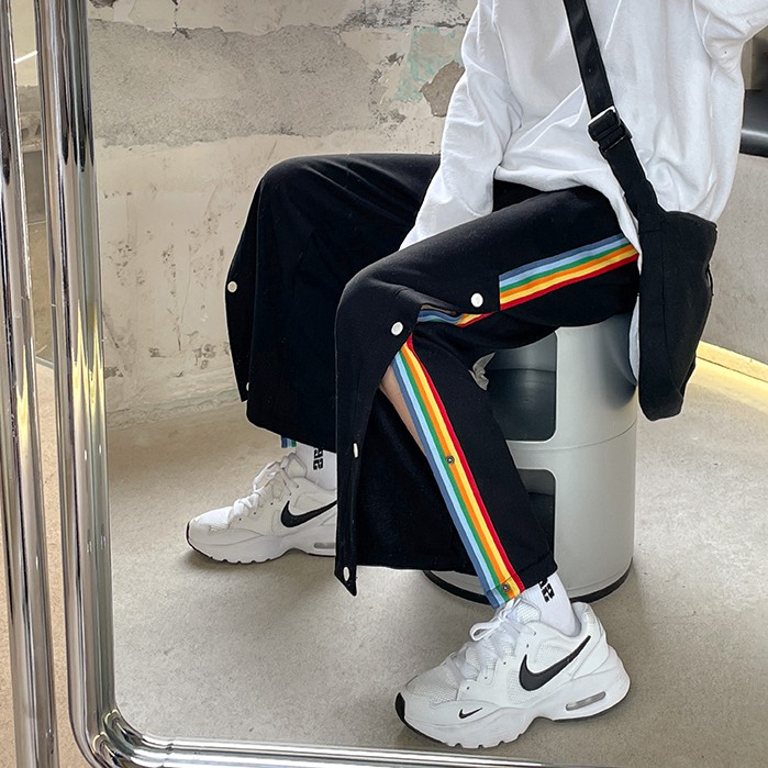 Quần dài thể thao nam ống rộng thời trang phong cách Hàn Quốc khuôn viên trẻ tuổi