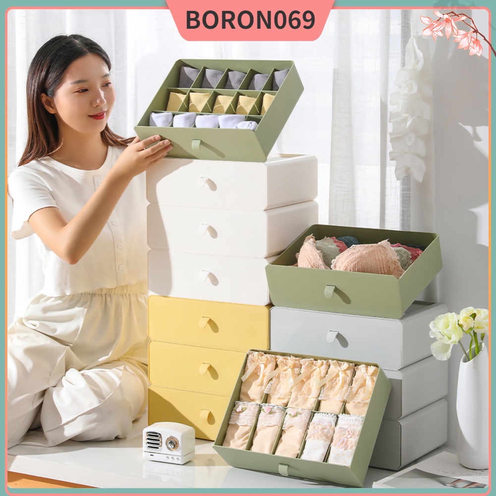 Hộp lưu trữ đồ lót Chống bụi Vớ áo ngực bằng nhựa có thể xếp chồng lên nhau Quần Tổ chức cho tủ đựng quần Boron069