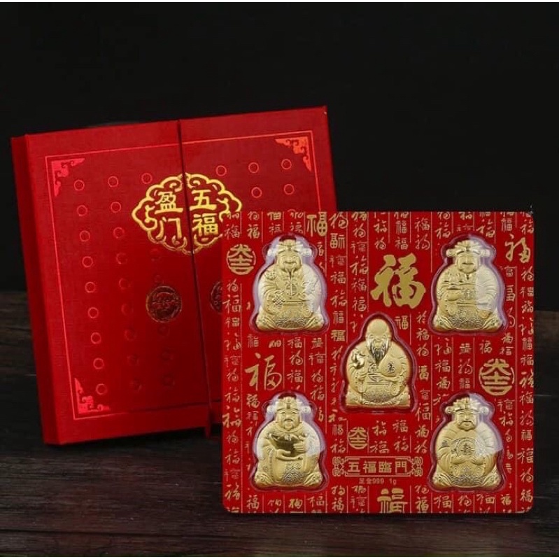 Bộ Ngũ Phúc - Phúc Lộc Thọ Tài Hỷ Mạ Vàng 24k quà tặng ngày lễ Tết