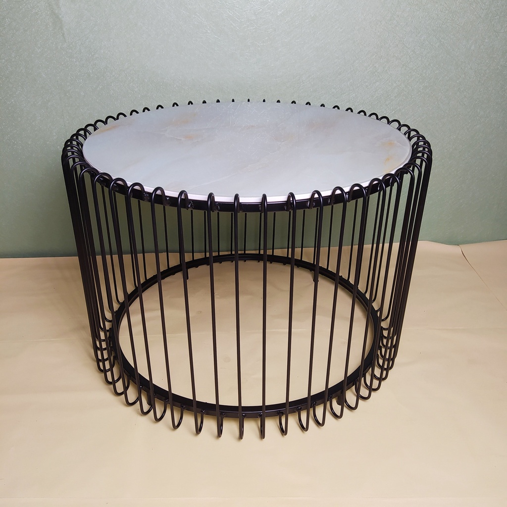 Bàn Sofa Lồng chim mặt đá hoặc kính cường lực chân sơn màu vàng hoặc đen