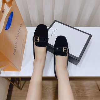 Giày búp bê phối khóa vuông