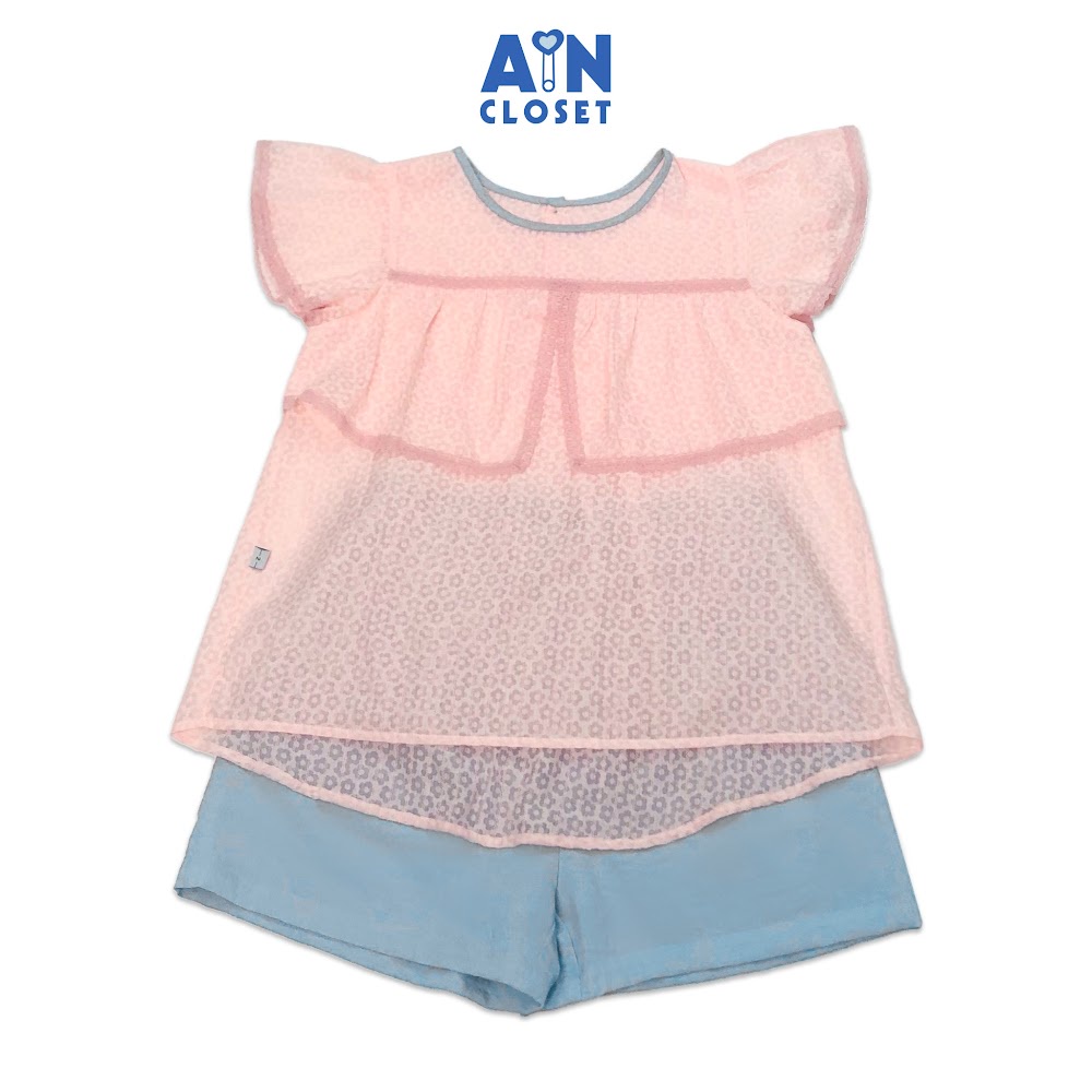 Bộ quần áo ngắn cho mẹ Hoa Cẩm cù hồng cotton - AICDME6YVPRG - AIN Closet