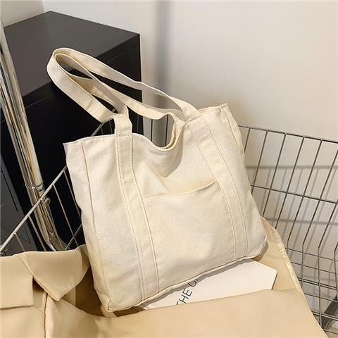 Túi Xách Canvas Cỡ Lớn Có Khóa Kéo Phong Cách Hàn Quốc Cho Nữ