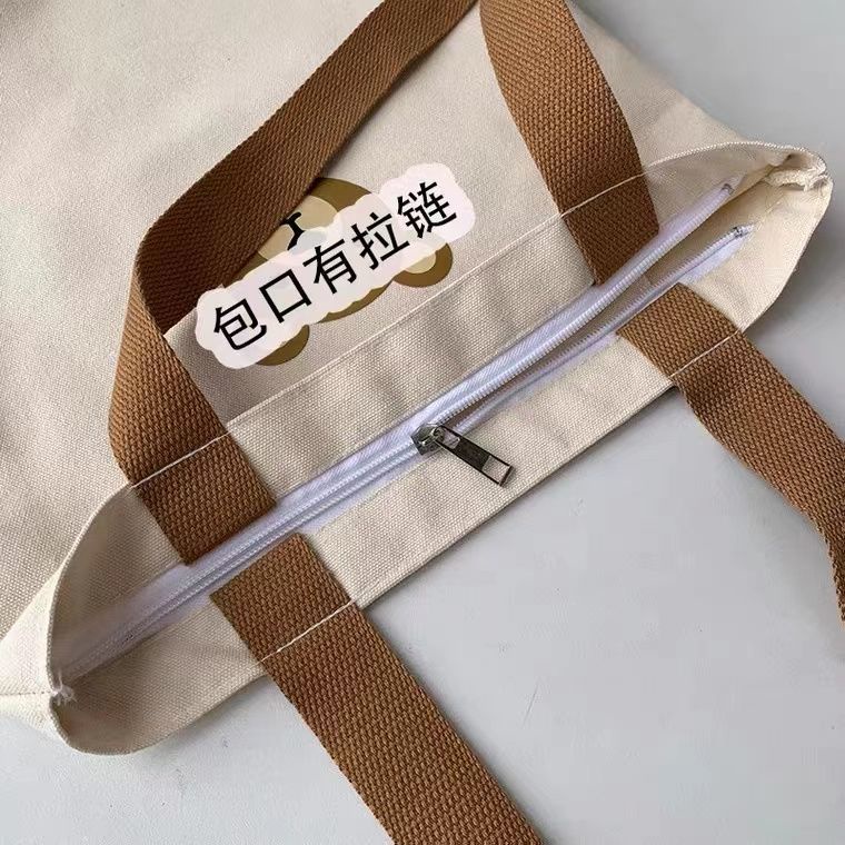 Túi Xách Đeo Vai Chất Liệu Canvas In Chữ Đơn Giản Thời Trang Dành Cho Nữ