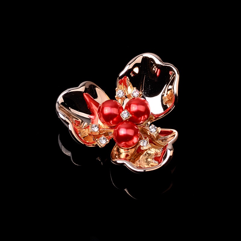 Cánh hoa nhựa phối hạt trai 36mm, Nguyên liệu làm trang sức cổ trang, Nguyên liệu diy