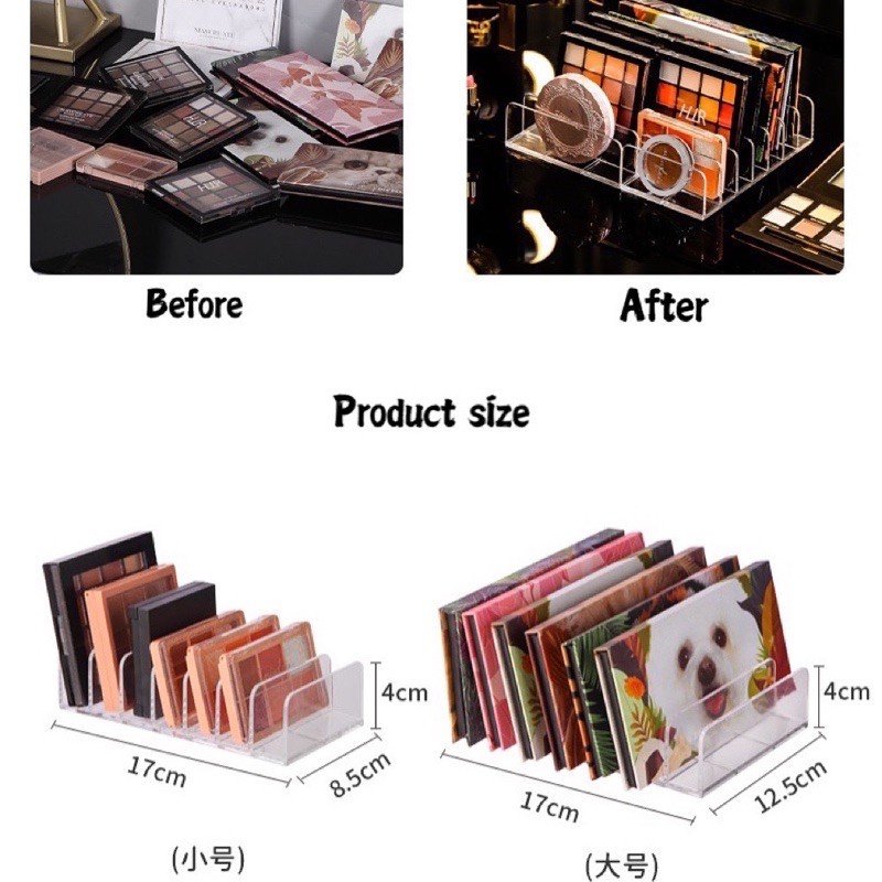 Hộp Đựng Phấn Mắt Bằng Acrylic Trong Suốt Chia Ngăn Tiện Dụng