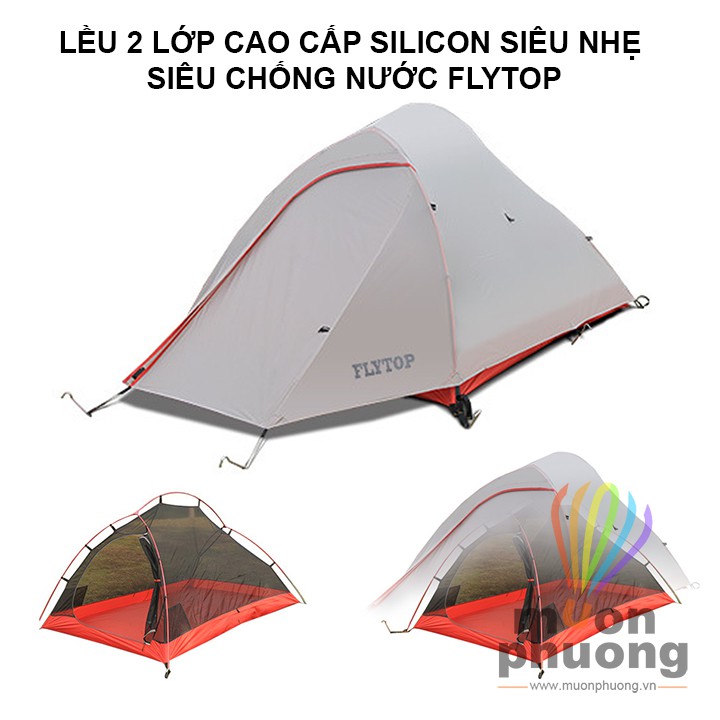 [FRSHIP 70K] Lều siêu nhẹ siêu chống nước 2 lớp silicon Flytop - MUÔN PHƯƠNG SHOP