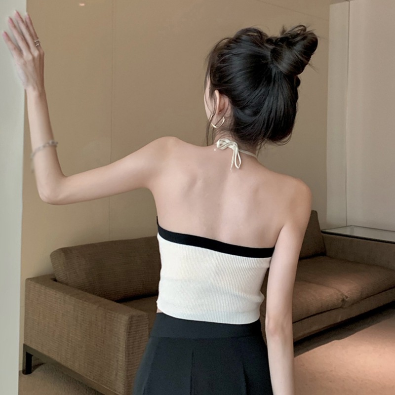 Áo Croptop Dệt Kim Sát Nách Thời Trang Quyến Rũ Cho Nữ