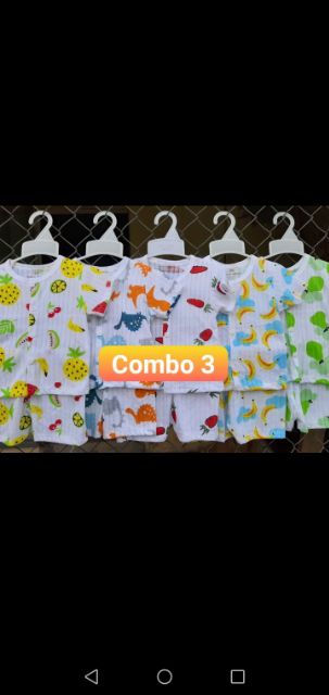 [Xã kho] combo 5Bộ cotton giấy CỘC CÚC GIỮA bé trai bé gái 0-3m