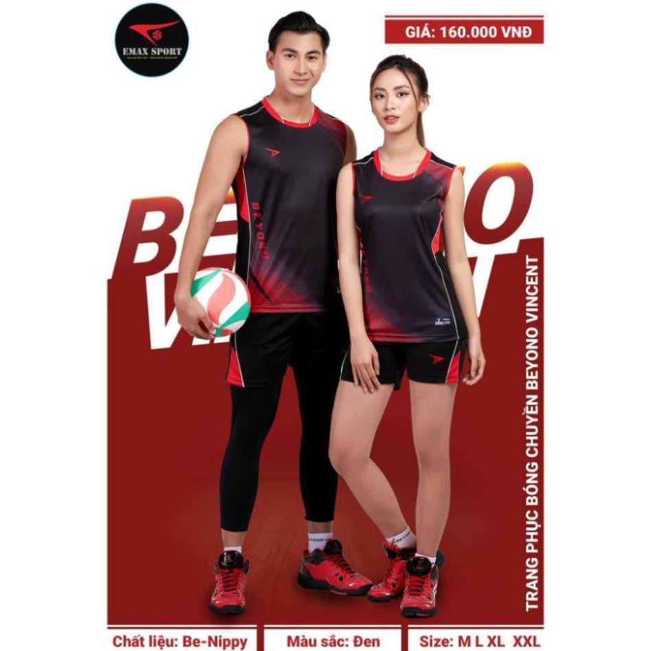 Quần Áo Bóng Chuyền Sát Nách Beyono Vincent Nam Nữ - Đen