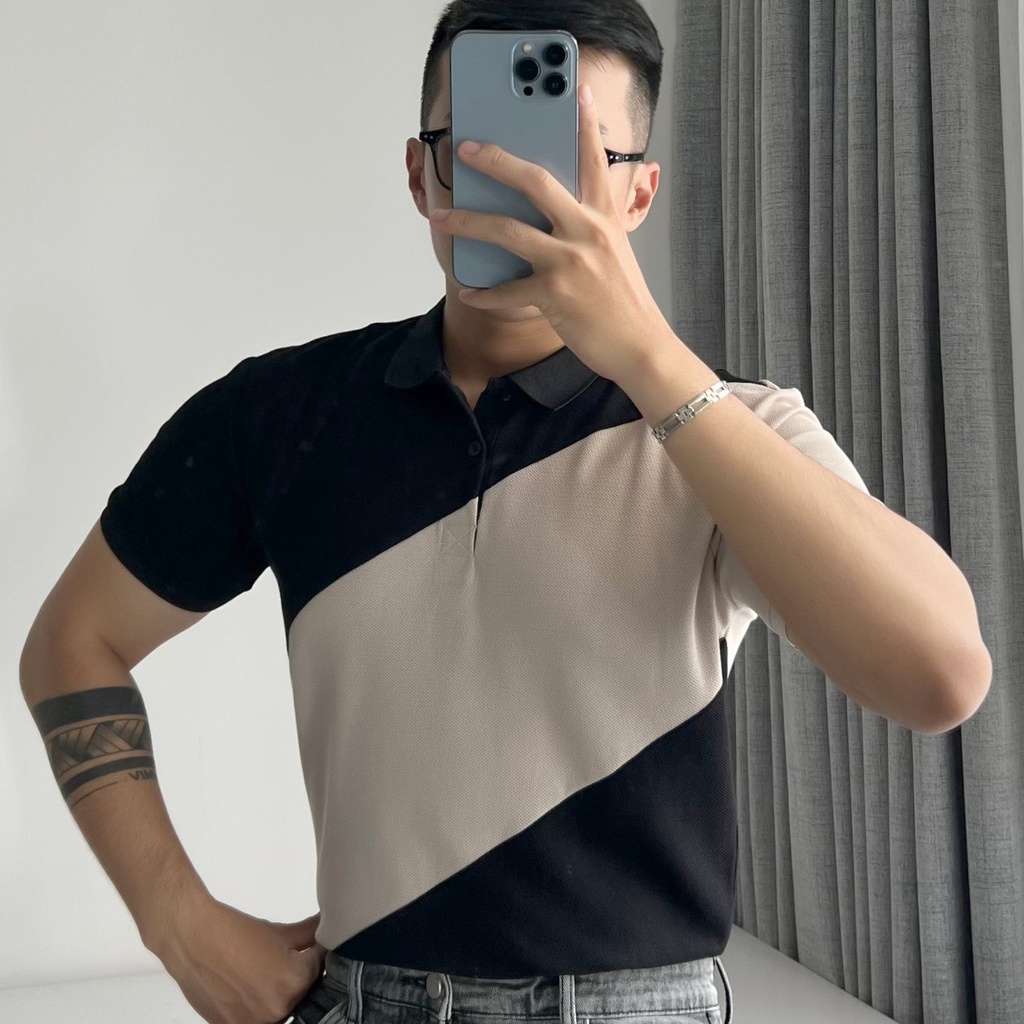 Áo Polo Americus Gosani Nam Phối Viền Xéo Thân Áo