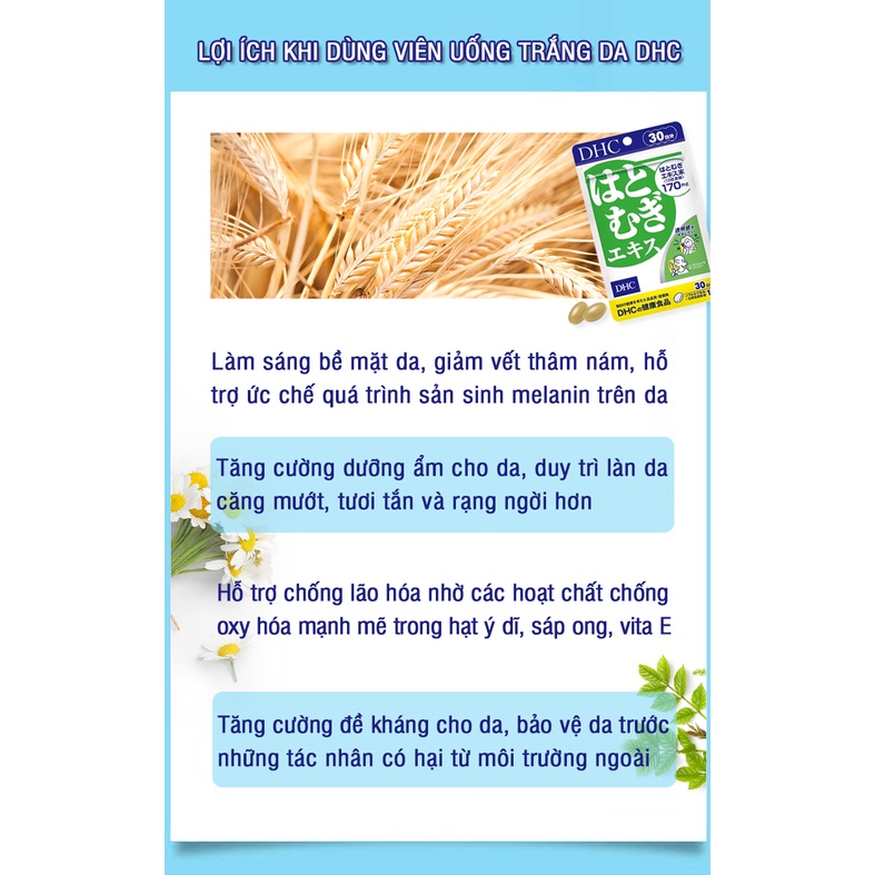 Viên uống Trắng da DHC Nhật Bản Adlay Extract 30 Ngày (30 Viên)