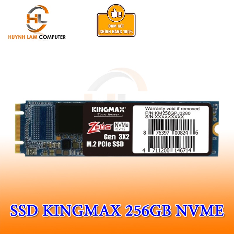 [Mã 255ELSALE giảm 7% đơn 300K] Ô cứng SSD M2 NVME 256GB Kingmax Zeus PQ3480 chính hãng Viễn Sơn Phân Phối