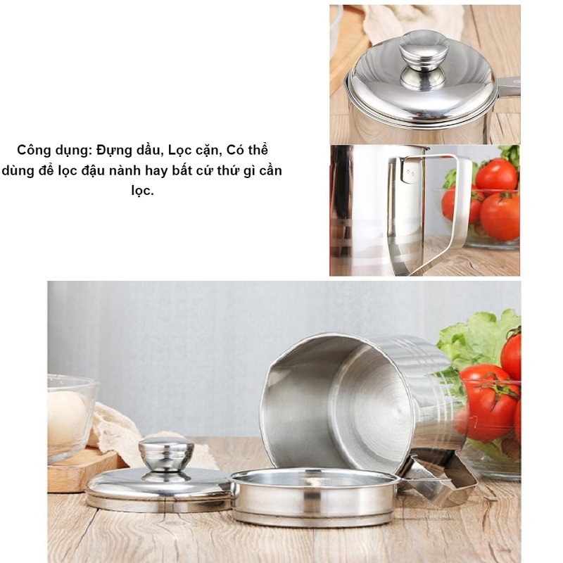 Ca lọc cặn dầu mỡ thừa, chất liệu inox 304 cao cấp không gỉ