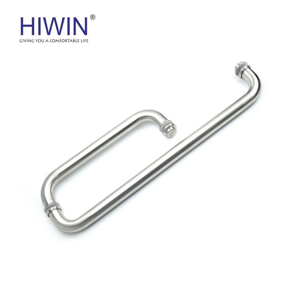 Tay nắm cửa vách tắm kính bo tròn inox 304 chống gỉ mặt mờ Hiwin HD-600 (300*500)