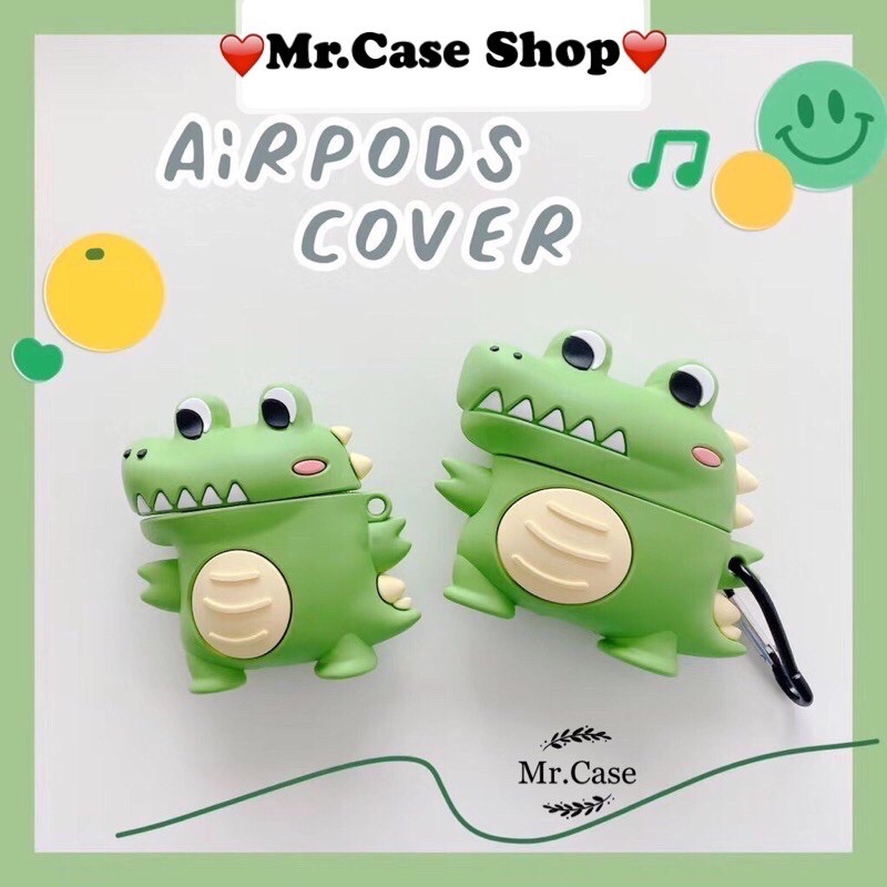 Case AirPods 1/2 Pro Cá Sấu Xanh