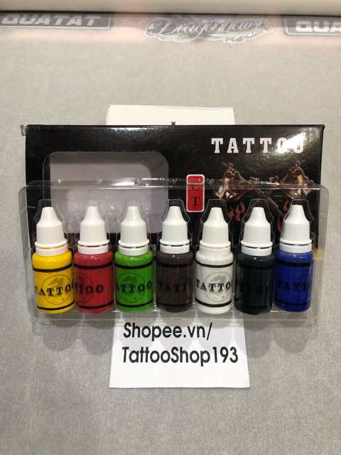 Mực tattoo 7 màu bình dân:20ml/chai :229k/7 màu