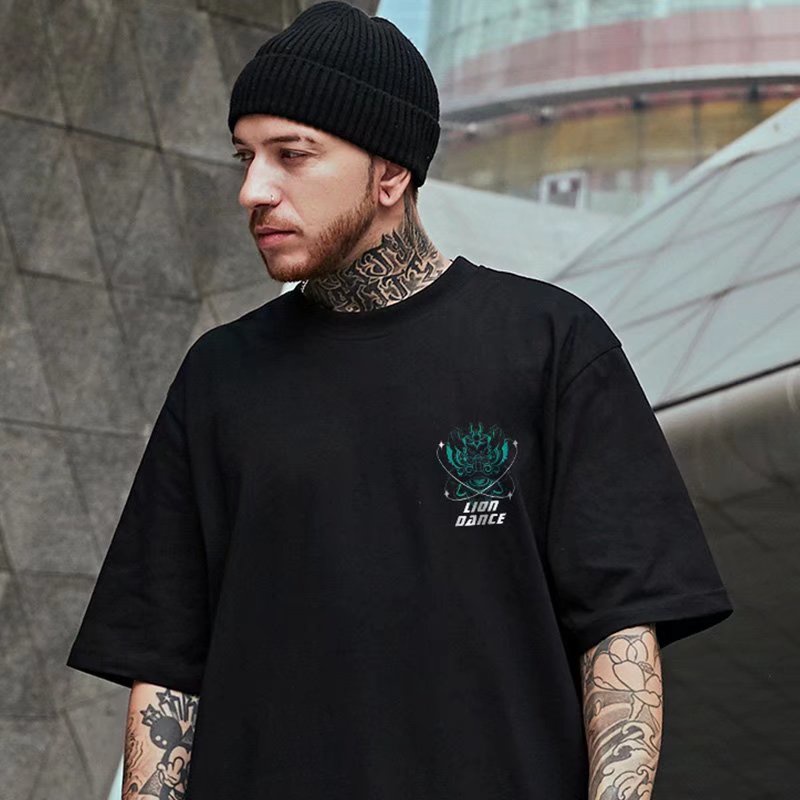 Áo Thun Dáng Rộng In Chữ Phong Cách Hip Hop Đường Phố Hàn Quốc Thời Trang Mùa Hè Cho Nam [M-8XL]