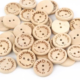 Gói 10 Cúc gỗ handmade kích thước 1,5cm