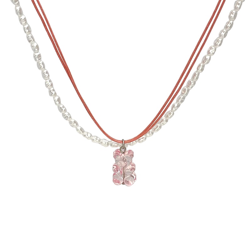 Dây chuyền ngọc trai phối mặt hình gấu nhẹ nhàng sang trọng