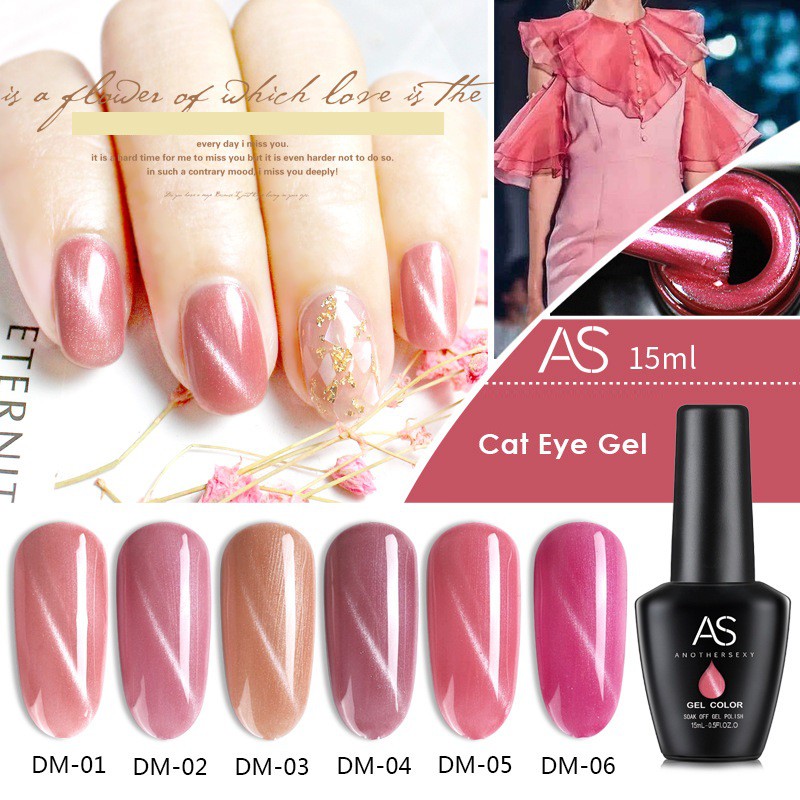 Sơn móng tay gel sơn gel AS sơn mắt mèo tone mắt mèo hồng cute NAIL SUZY mã DM 15ml