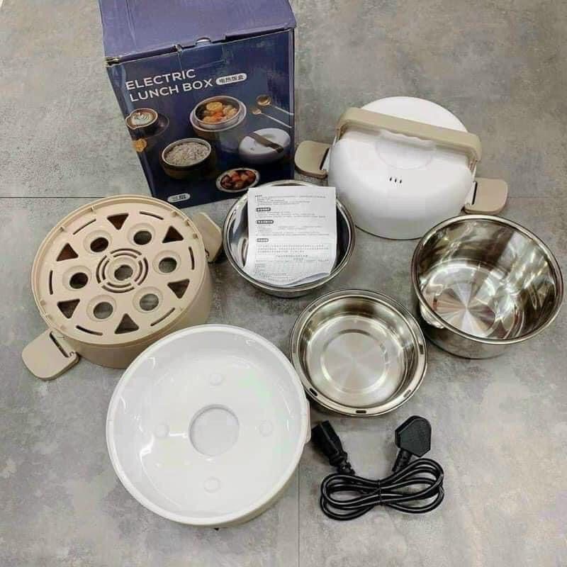 Hộp Cơm Cắm Điện Hâm Nóng Thức Ăn - Cặp Lồng Giữ Nhiệt Inox 3 tầng