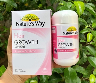Viên uống hỗ trợ mọc tóc NATURE'S WAY Hair Growth support Biotin & Silicon - nhập Úc 🇦🇺