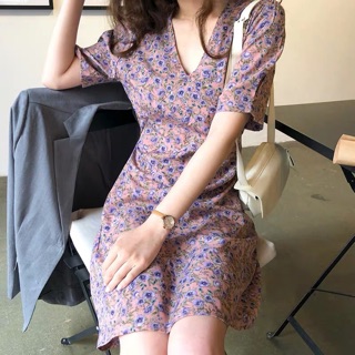 Váy hoa tím ( ảnh thật ở cuối)