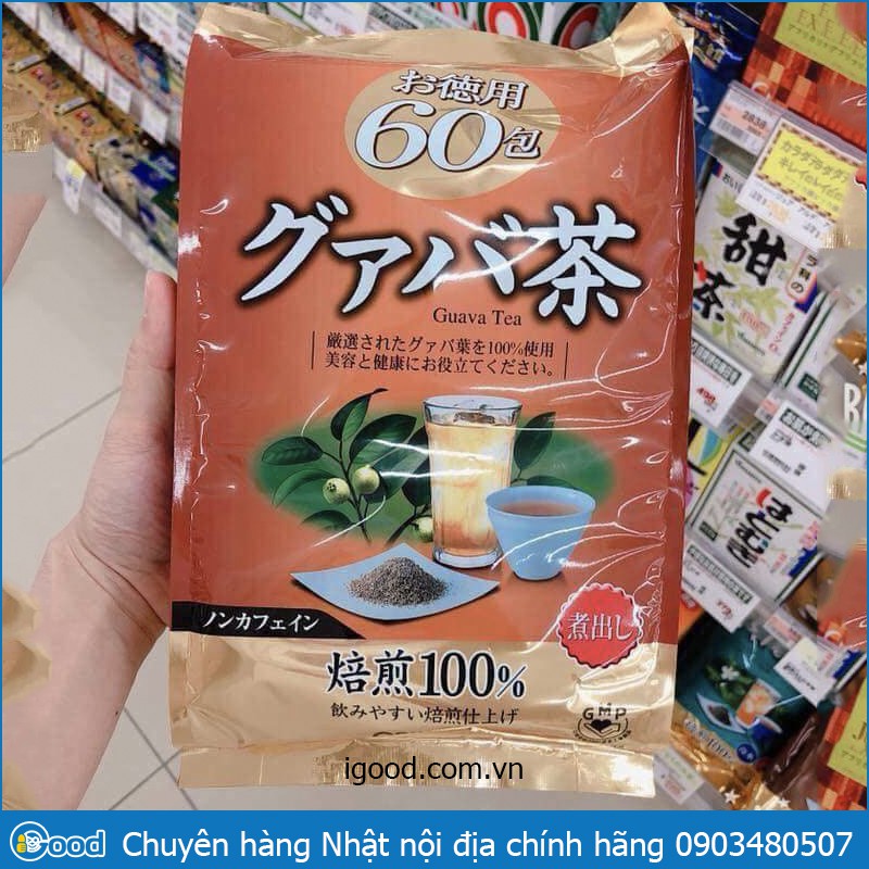 [Mã 254FMCGSALE giảm 8% đơn 500K] Trà lá ổi Orihiro Nhật Bản 60 túi nhỏ (date 2023)