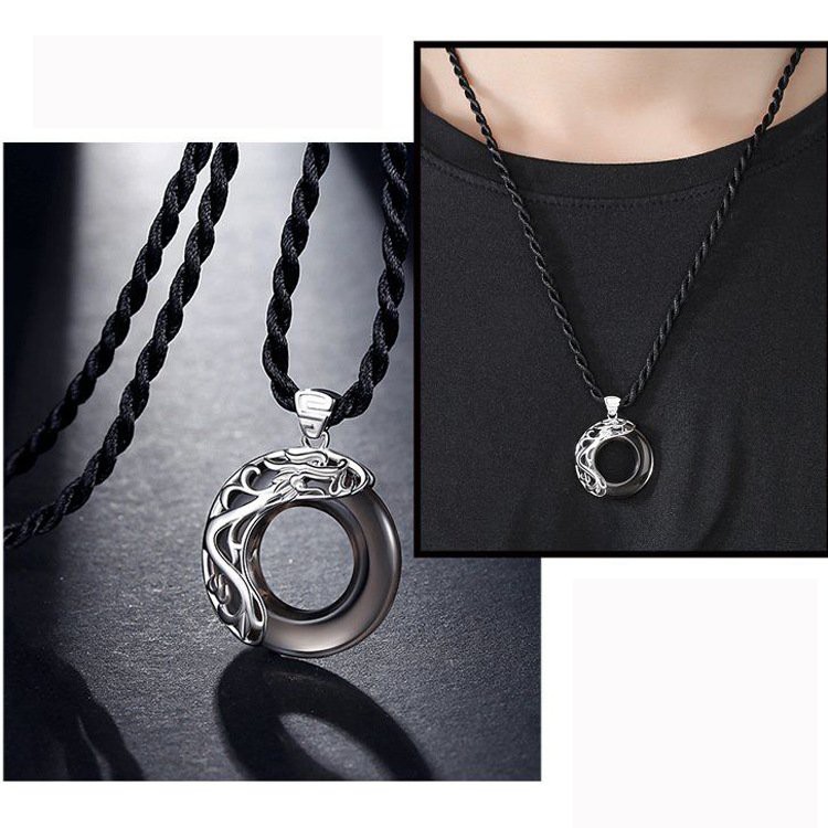 Dây chuyền đôi HẮC BẠCH LONG PHỤNG vòng cổ tình duyên cổ trang Băng Cơ Ngọc Cốt