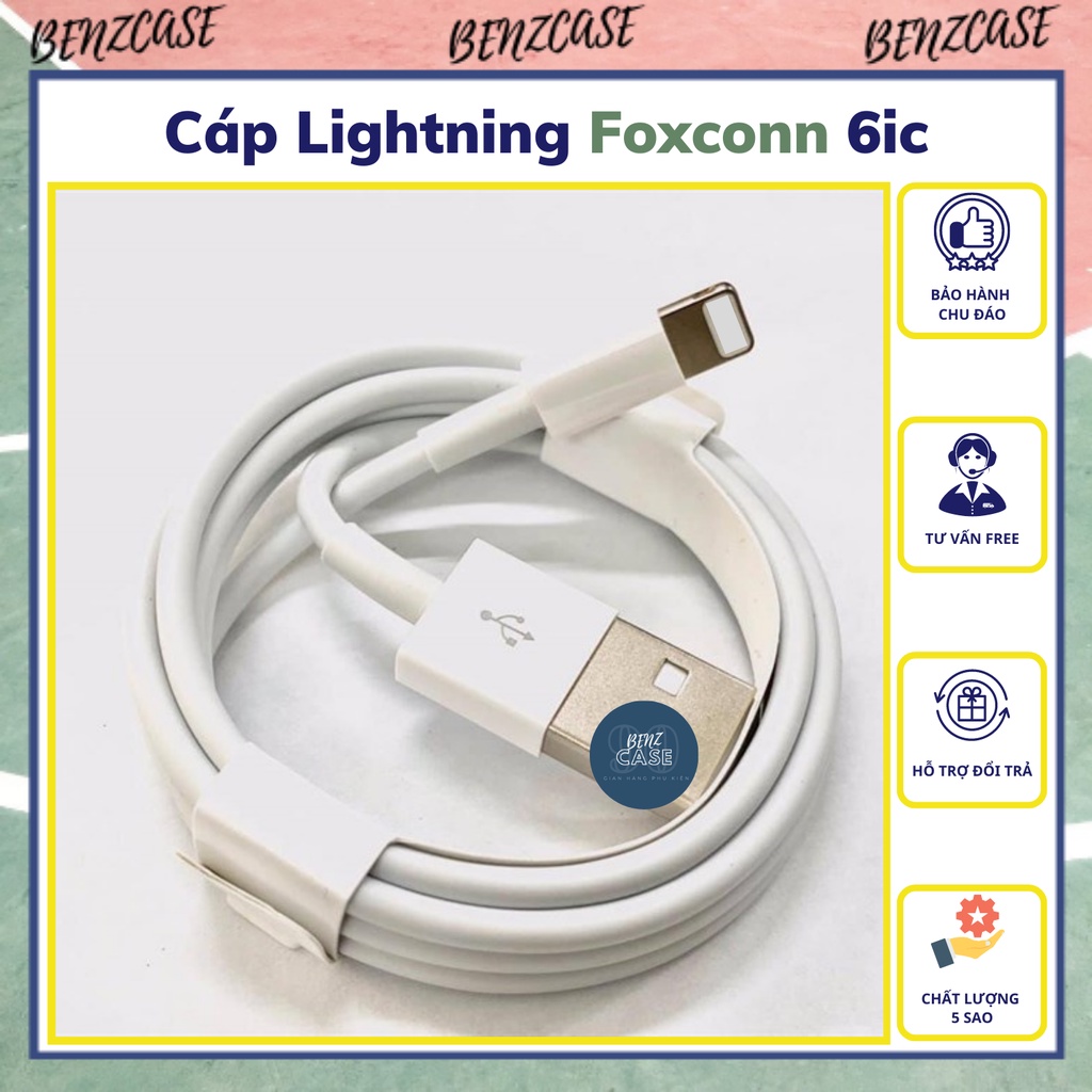 Cáp Sạc 6IC chuẩn rin Foxconn Dành Cho ip,tablet táo