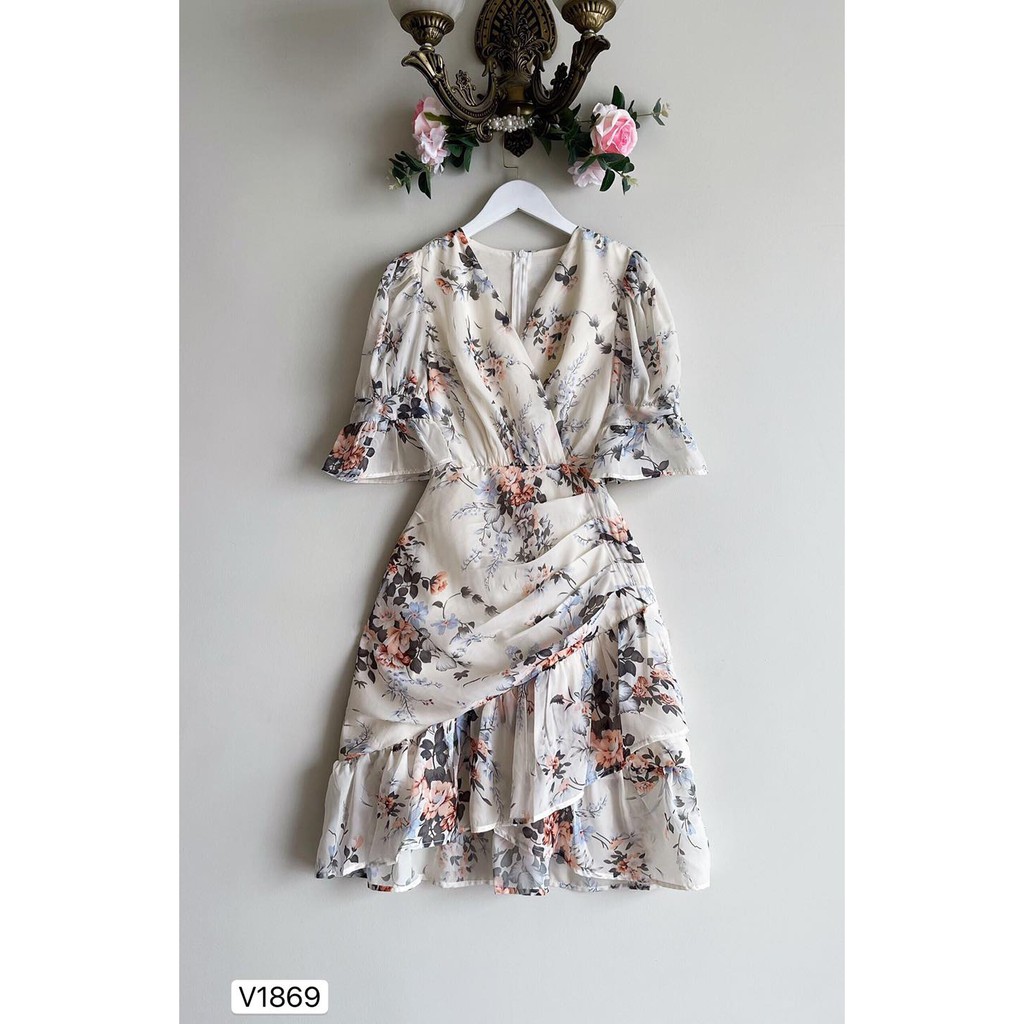 Đầm hoa dự tiệc, đầm thiết kế, váy xoè sang chảnh, đầm voan tầng dáng đuôi cá tay lở cao cấp - Hia Clothing | BigBuy360 - bigbuy360.vn