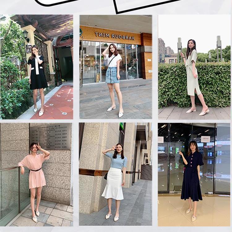 Dép bít mũi gót vuông dày thời trang mùa hè mới cho nữ