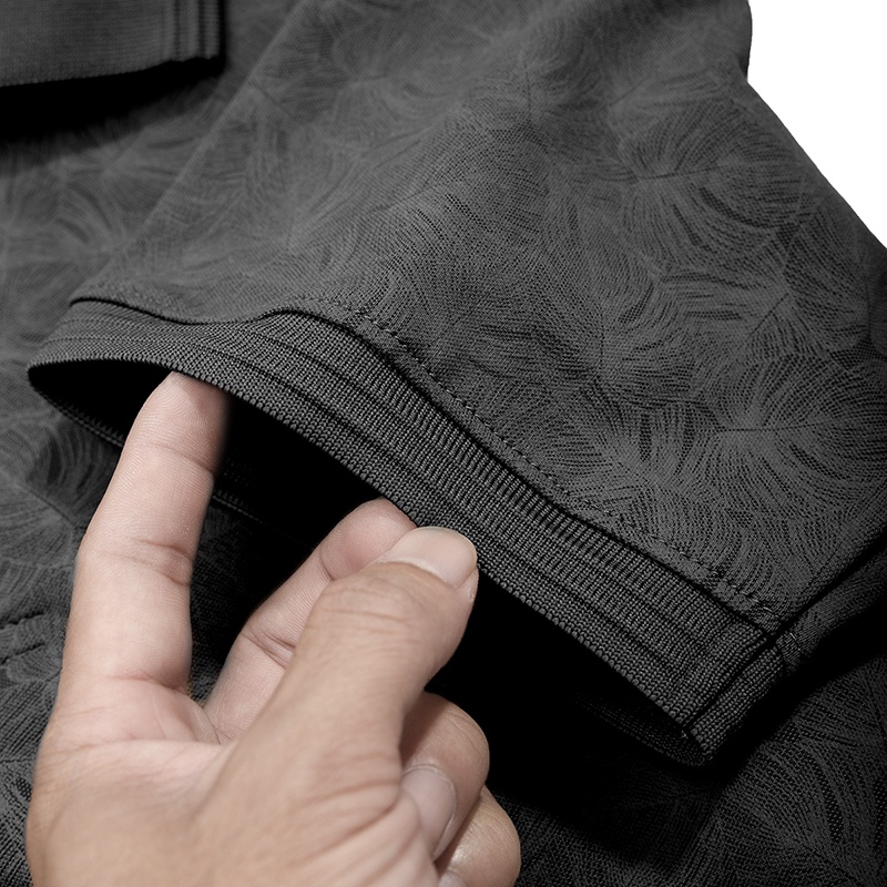 Áo Polo nam có cổ form regular tay ngắn họa tiết lá rùa PLIN0048 - BELAIRMAN